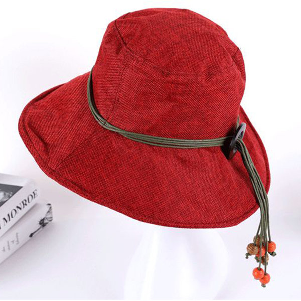 Women Wide Brim Sun Hats Breathable Anti-UV Beach Caps Casual Traveling Visor Bucket Hat