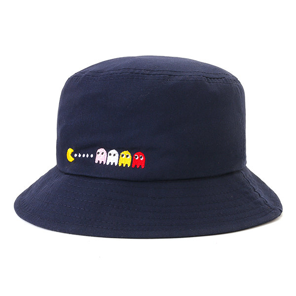 Women Simple Embroidery Fishing Bucket Hat Casual Sunshade Breathable Cap