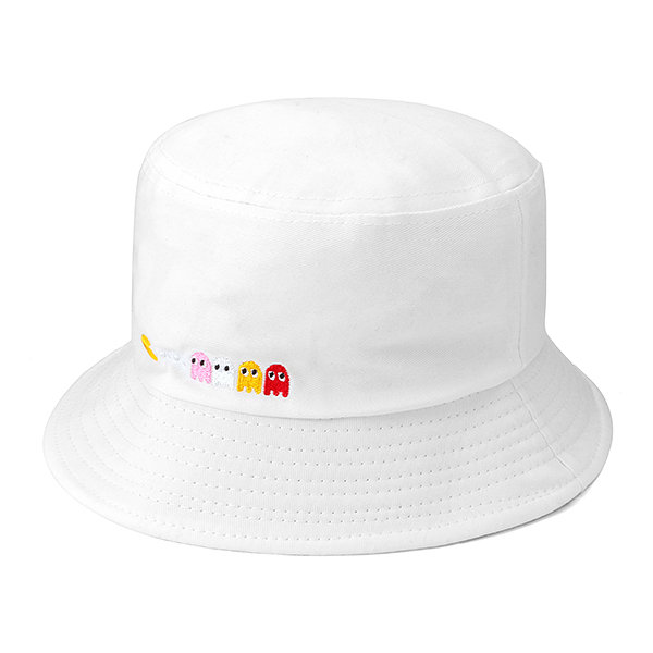 Women Simple Embroidery Fishing Bucket Hat Casual Sunshade Breathable Cap