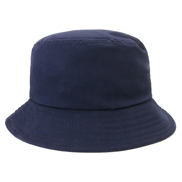 Women Simple Embroidery Fishing Bucket Hat Casual Sunshade Breathable Cap