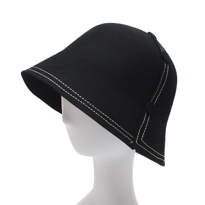 Women Warm Wool Fisherman Hat Casual Foldable Solid Bucket Hats Sunshade Beggar cap