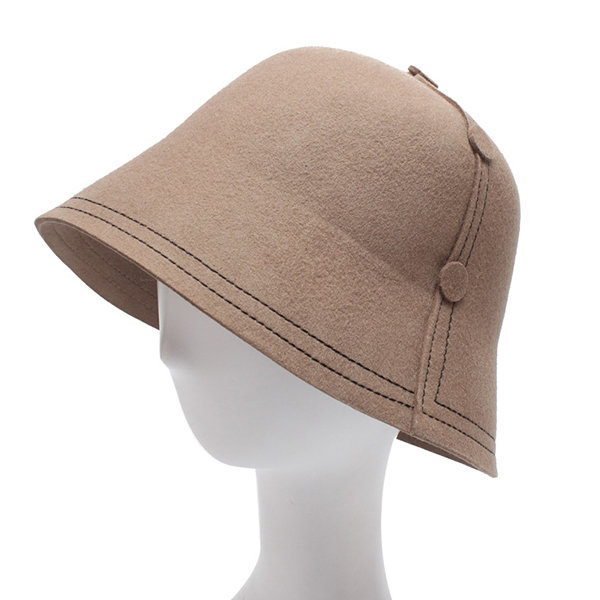 Women Warm Wool Fisherman Hat Casual Foldable Solid Bucket Hats Sunshade Beggar cap