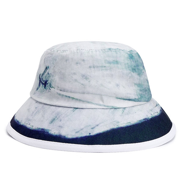 Women Cotton Anti-UV Protection Oil Painting Bucket Hat Travel Wide Brim Sunshade Fisherman Hat