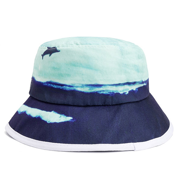 Women Cotton Anti-UV Protection Oil Painting Bucket Hat Travel Wide Brim Sunshade Fisherman Hat