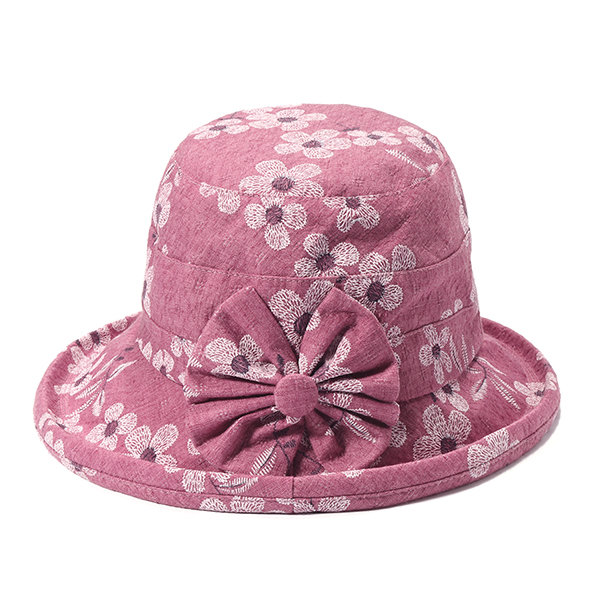 Women Cotton Anti-UV Protection Bucket Hat Casual Travel Wide Brim Sunshade Fisherman Hat