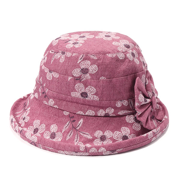 Women Cotton Anti-UV Protection Bucket Hat Casual Travel Wide Brim Sunshade Fisherman Hat