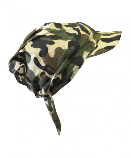 Camouflage Bandana Cap Visor Tie Unisex Army Hat - Tan
