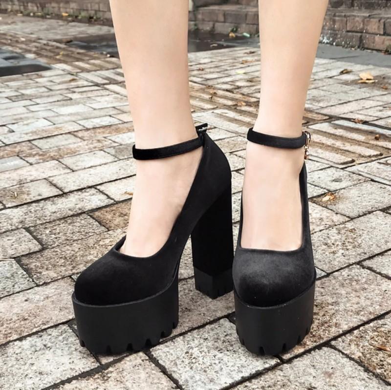 Women's Spring/Autumn Round Toe Pumps With Square Heels