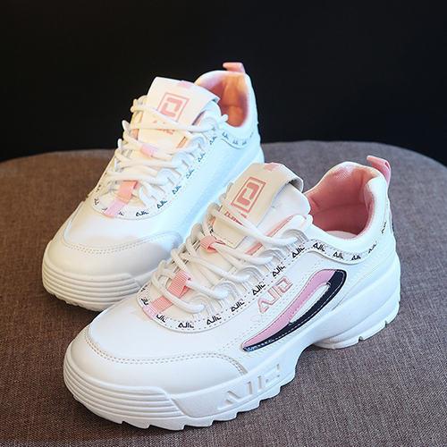 Limited Design Women Fashion Lace Up Leather Sneakers