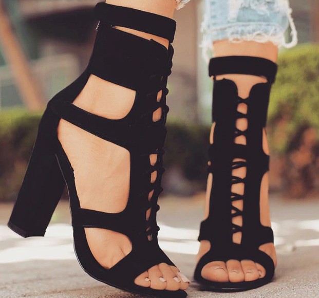 Women's Spring/Summer Lace-Up Sandals | High Heel Open Toe Shoes