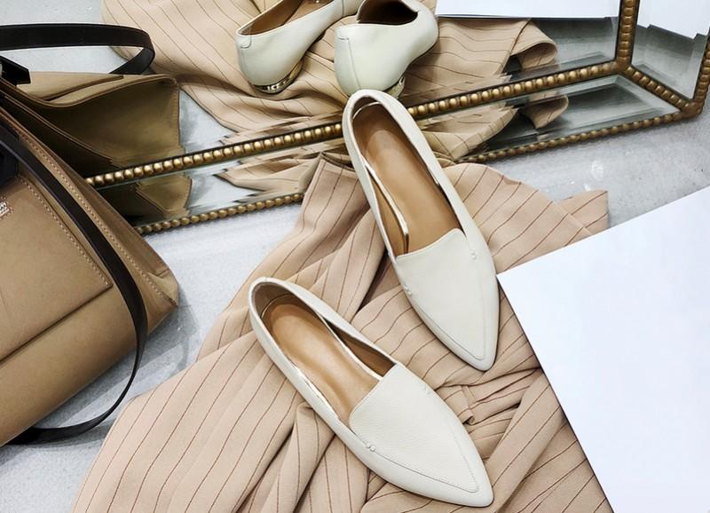 Women's Spring Casual Pointed Toe Leather Pumps