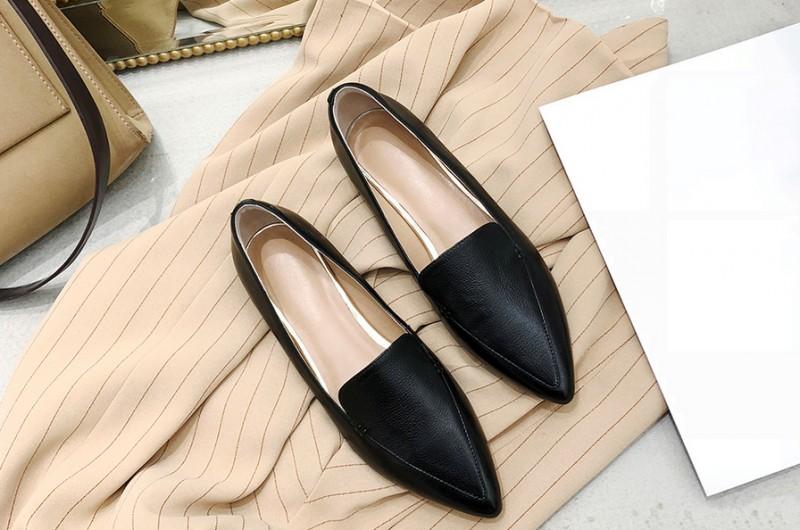 Women's Spring Casual Pointed Toe Leather Pumps