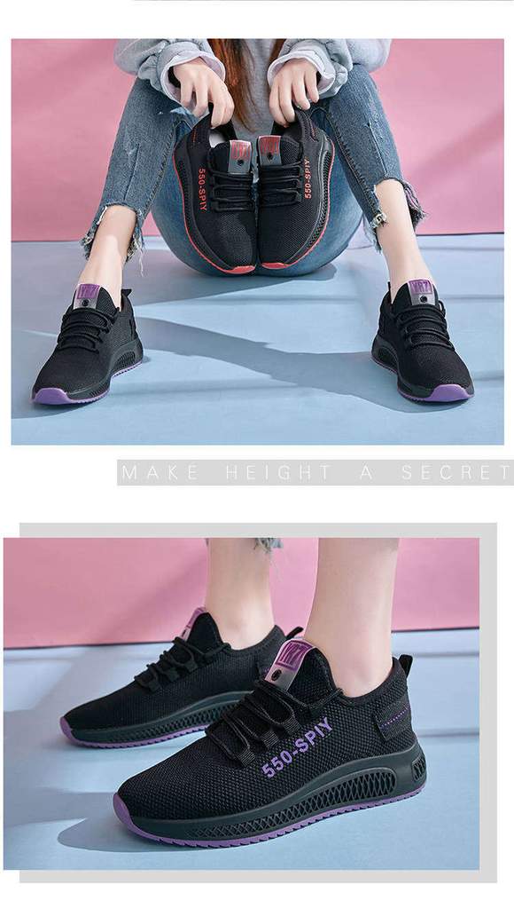 Hot Fashion Design Women Breathable Lightweight Mesh Lace Up Sneakers