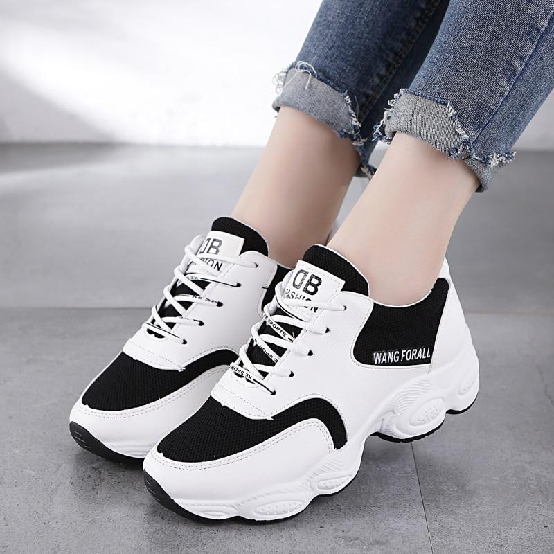 Fashion Women Leisure Thick Soled Lace-Up Sneakers