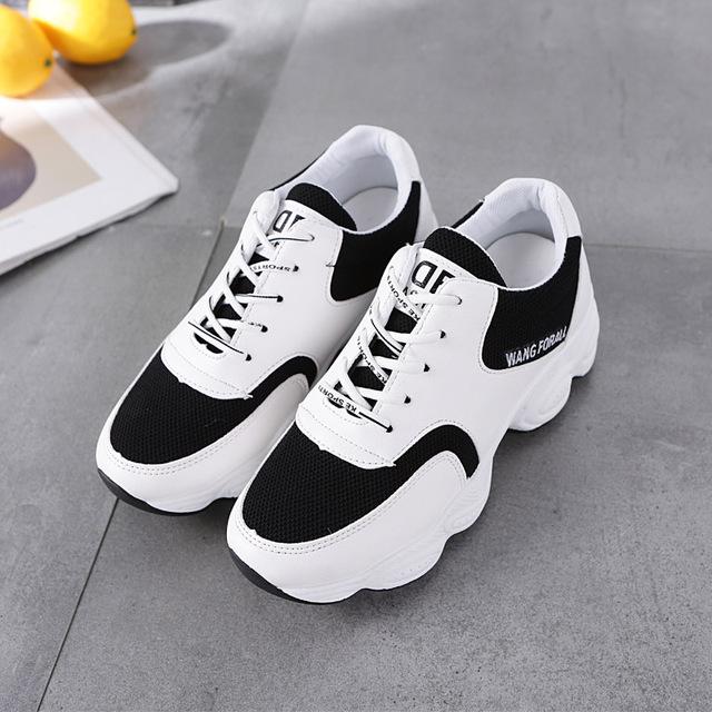 Fashion Women Leisure Thick Soled Lace-Up Sneakers