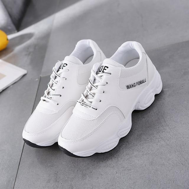 Fashion Women Leisure Thick Soled Lace-Up Sneakers