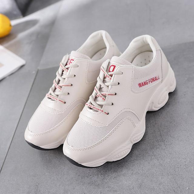 Fashion Women Leisure Thick Soled Lace-Up Sneakers