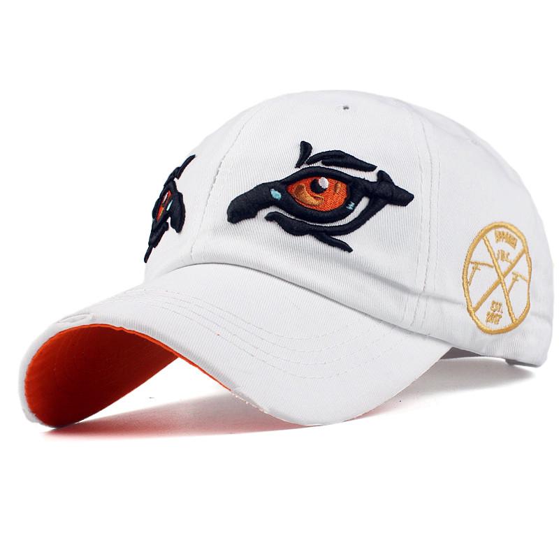 Women's Cotton Baseball Cap With Embroidered Eyes